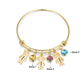 Custom Kids Charm Bangle – Names & Birthstones